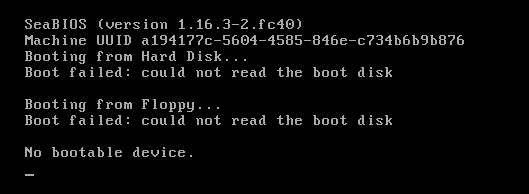 No bootable device